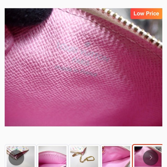 Authentic LOUIS VUITTON Monogram Multicolor Key Pouch White Litchi - Picture 8 of 8